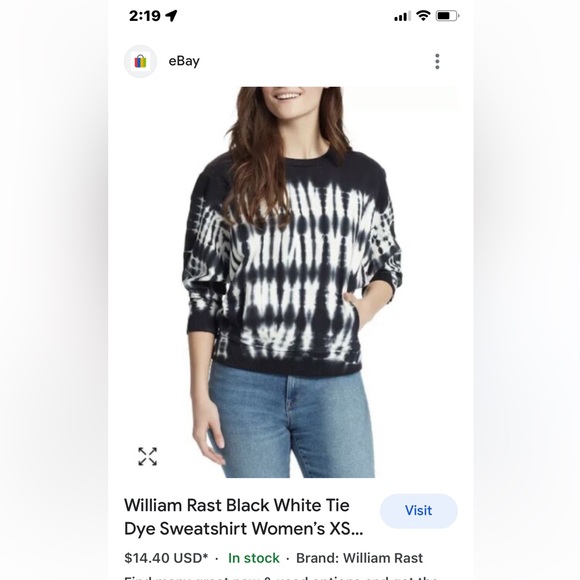 William Rast, Women’s Black & White Tie-Dye Sweatshirt, size XXL - Picture 15 of 15